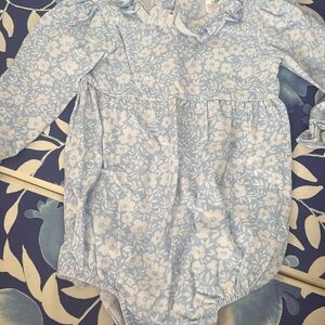 Floral Blue Long Sleeve Kids Tee